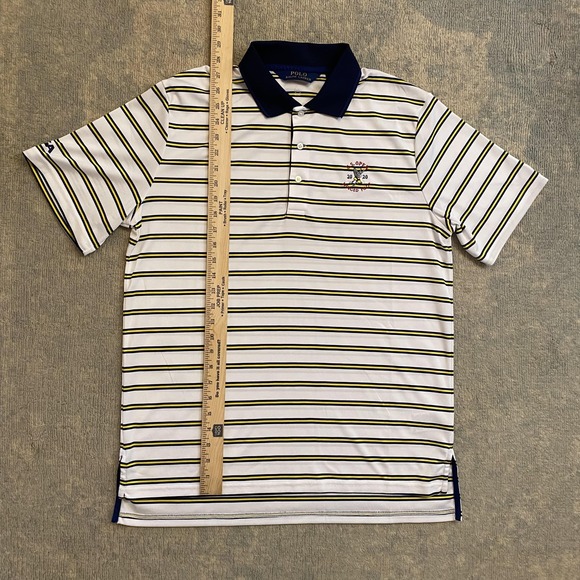2020 U.S. Open Winged Foot Shirt Polo Mens Medium White Stripe Golf Ralph Lauren - Picture 6 of 12